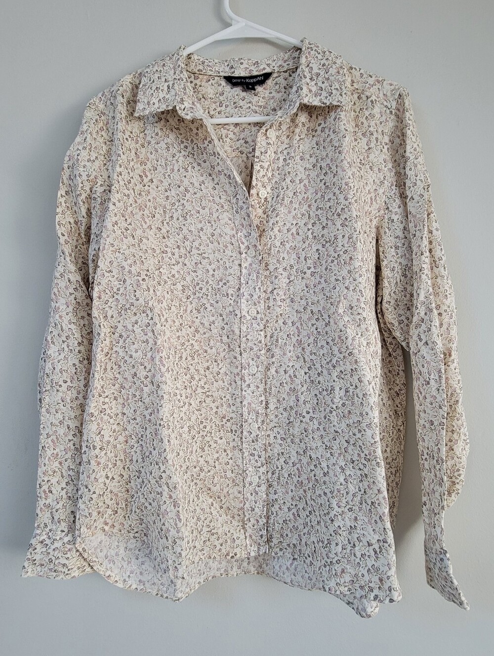 KappAhl Linen Ditzy Floral Button Up Women Size S Office Boho Cottagecore